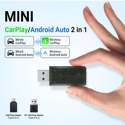 AutoLink™ – Mini Kabelloser CarPlay/Android Auto 2-in-1 Adapter