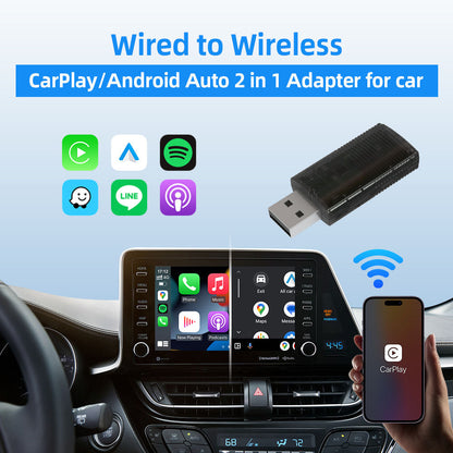 AutoLink™ – Mini Kabelloser CarPlay/Android Auto 2-in-1 Adapter