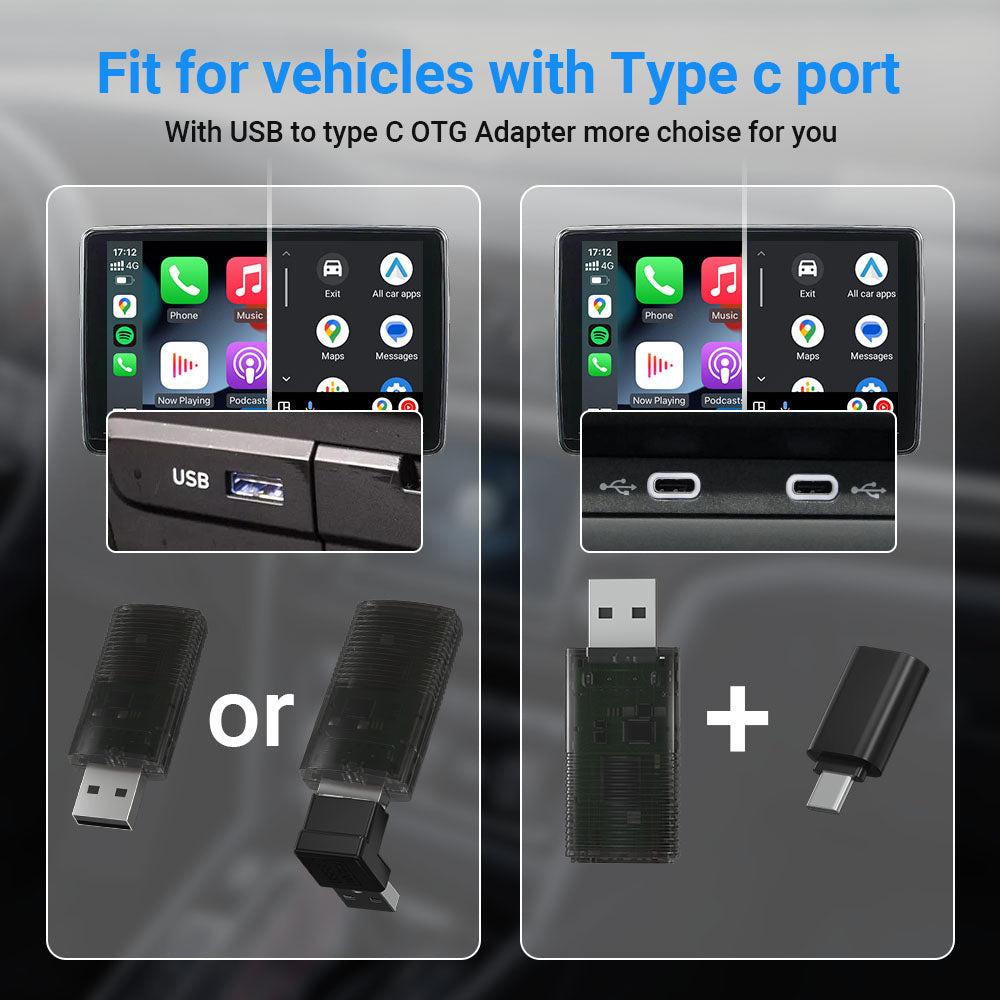 AutoLink™ – Mini Kabelloser CarPlay/Android Auto 2-in-1 Adapter